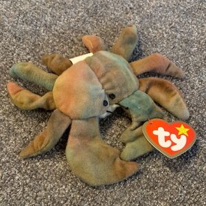 Ty Teenie Beanie Baby Multicolor Crab Plush